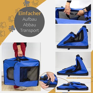 Складана переносна сумка-переноска для собак та котів Petigi (S, 50x35x36 см, блакитна)