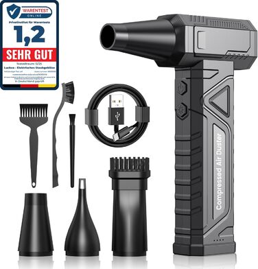 Електричний пилодув для ПК та приміщень - Air Duster 200000 RPM, 4-рівні, акумуляторний, чорний