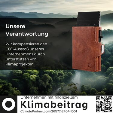 KIDMAN Icarus Genuine Leather Slim Wallet with Alucase | Large Bill Compartment | Small Wallet for Men with RFID | Mini Wallet for Men | Card Holder for up to 9 Cards | Brown