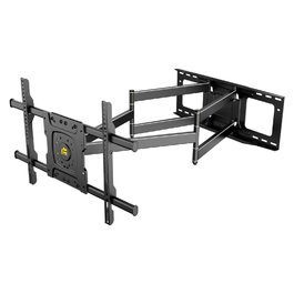 Настінне кріплення для телевізора HY-Bracket поворотне, для LED, OLED, 4K, 37-80 дюймів, чорне, з подовженим кронштейном (для дерев'яних стін)