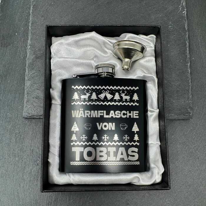 Набір фляг з гравіюванням - персоналізований з іменем - ідеальний подарунок на весілля та для чоловіків - нержавіюча сталь (дизайн 9)