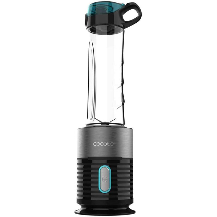 Cecotec EasyGo Portable Single Blender - Power Titanium 300 | Ice Crushing, 350W, 4 Titanium-Coated Blades, 2 Cooling Tubes, 2 Bottles, 2 Lids