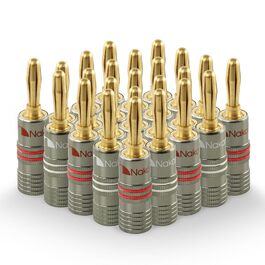 Бананові конектори Nakamichi Ultimate Series 24K золоті, берилій-мідні роз'єми для акустичних кабелів 12-18 AWG, 4 мм, для HiFi колонок та підсилювачів, 10 шт (5 пар)