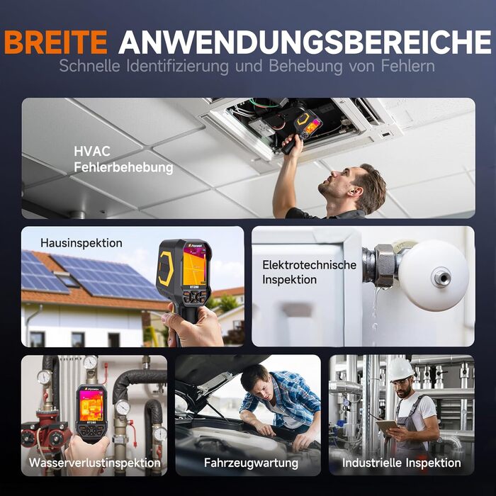 Тепловізор FOXWELL RT280: Портативна інфрачервона камера з LCD-екраном 2.8', роздільна здатність 320x240, діапазон температур -20°C до 550°C, 8GB пам'яті, функція PC-аналізу та відеозапису