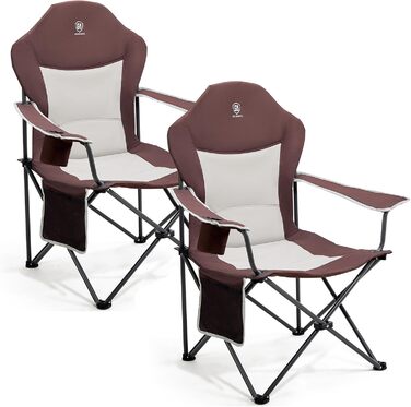 Крісло для кемпінгу EVER ADVANCED Luxus, 160 кг, велике, з високою спинкою, з підлокітниками, червоне (2 шт.)