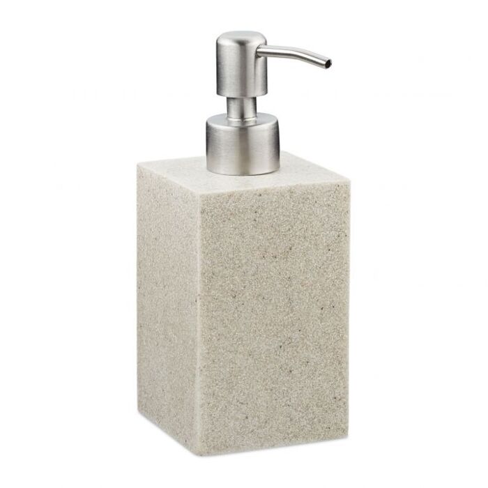 Relaxdays Stainless Steel Soap Dispenser, Rectangular