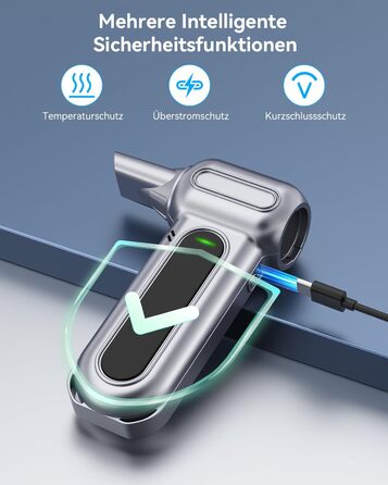 Електричний пилосос-піногенератор Orantronx Air Duster 200000 об/хв, 4-ступенева регулювання, акумуляторний, USB-зарядка, для ПК, клавіатури, авто, дивану, ноутбука, дому, вулиці