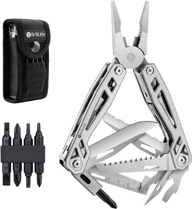 BIBURY Multitool - Titanium & Stainless Steel Multitool Set for Men & Women | Outdoor, Camping, Hunting, Fishing & Hiking