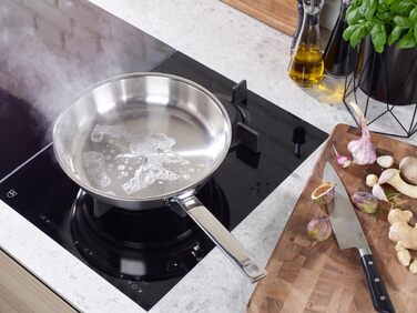 Сковорода Fissler Original Profi Collection з нержавіючої сталі, 24 см, з внутрішньою шкалою та зоною для приготування на грилі (без Novogrill), для індукційних плит