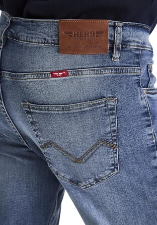 Джинси чоловічі HERO by John Medoox Denver Straight Fit, блакитний вінтаж, 31W/30L