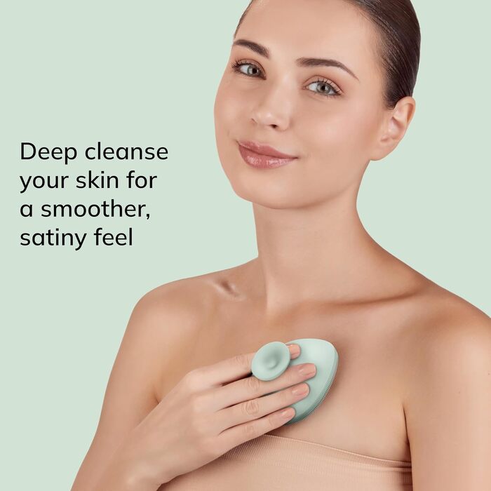 Силіконова щітка для тіла GESKE Body Brush 4 в 1 для глибокого очищення та масажу, ергономічний дизайн, Green