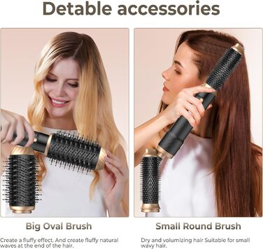 Набір для укладки волосся Pro Hairstyler 6 в 1: фен-щітка, стайлер, іонізація, 1000W, чорно-золотий