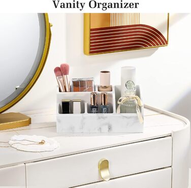 Тримач для зубних щіток Luxspire з 5 відсіками: електричні щітки, стаканчики, органайзер, паста, бритви - для сім'ї, колір: пісок