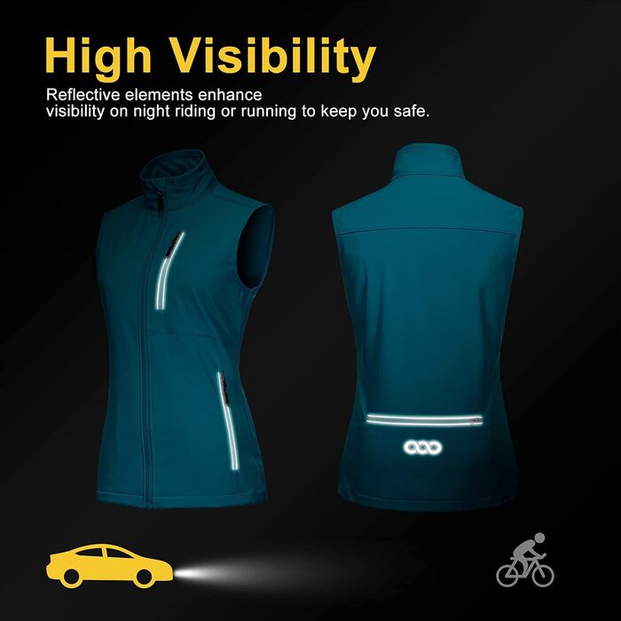 Жіноча легка бігова жилетка Softshell, Outdoor, вітро- та водонепроникна, дихаюча, для бігу, гольфу, хайкінгу, блакитна, розмір L