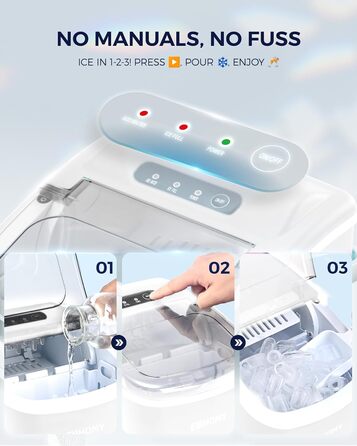 Машина для приготування льоду EUHOMY, 12 кг/24 год, чорна, з самоочищенням, 1.0 л