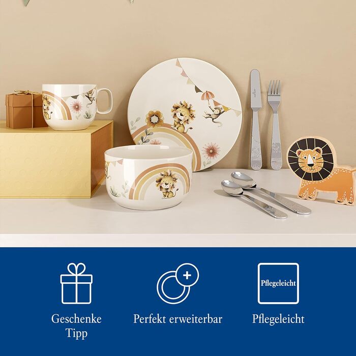 Набір дитячого столового прибору Villeroy & Boch Boho Kids (4 шт.) - нержавіюча сталь, сріблястий/платиновий, придатний для миття в посудомийній машині