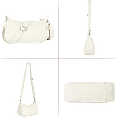 Сумка жіноча FITDON Cord Hobo бежевого кольору через плече, міні ретро сумка Y2K з 3 знімними ремінцями