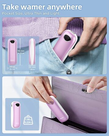 Електричні грілки для рук EasyAcc 10000mAh, 2 шт. з LED-дисплеєм, 3 режими нагріву, для кемпінгу, полювання, Рейно