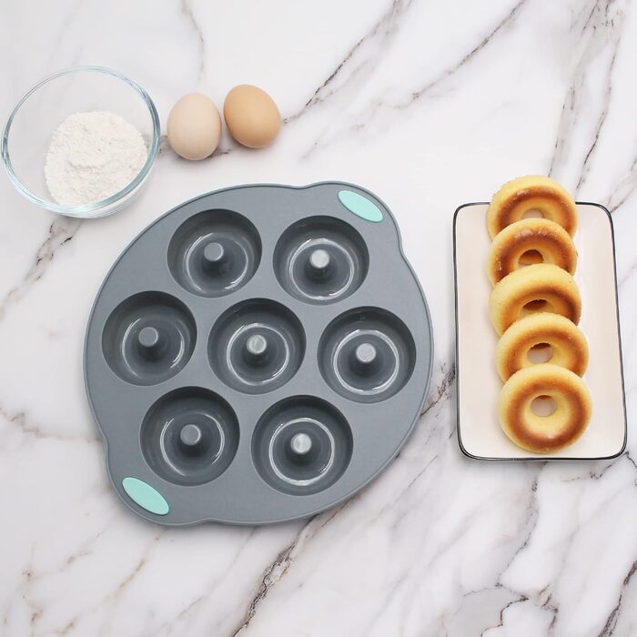 Encounter 31-Piece Silicone Baking Molds Set – 7 Silicone Baking Molds, 24 Muffin Donut Forms, Non-Stick Coated with Metal-Reinforced Frame, Increased Strength, Light Gray