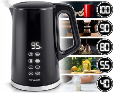 Електричний чайник Berdsen з регулюванням температури, 2200 Вт, сенсорна панель, 1,7 л