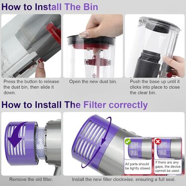 Замінник контейнера для пилу сумісний з Dyson V10 (SV12, SV13, SV27), контейнер для пилу, запчастини для Dyson V10 Absolute/Animal/Total Clean, аксесуари для пилососа, артикул 969509-01