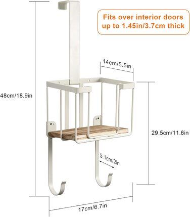 Настінна підставка для прасувальної дошки з великим кошиком MOREE – для прасувального столу та праски, біла