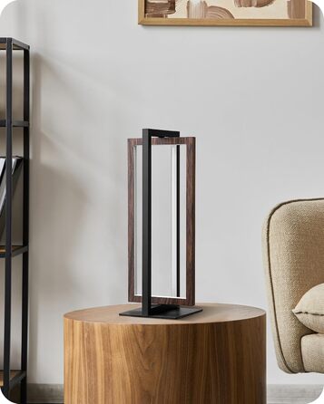 LED настільна лампа EDISHINE з дерева, торкання, регулювання яскравості та функція пам'яті, 3 колірні температури, 350 люмен, сучасна лампа для вітальні, офісу, подарунок (горіх, сучасний стиль)