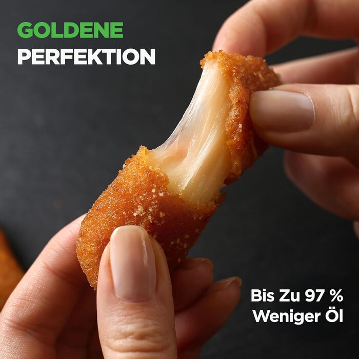 Фритюрниця NutriChef з подвійною камерою, 8л, 1700W, чорна. 9 програм, антипригарне покриття, для смаження, приготування на грилі та випікання