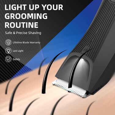 Триммер для тіла INVJOY Manscape: чоловічий триммер для тіла, триммер для паху, вологостійкий, USB-C, з LED-підсвічуванням