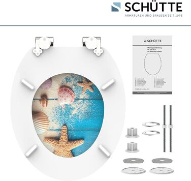Сидіння для унітаза SCHÜTTE з мікроліфтом (м'яке закриття), дерево MDF, витримує до 175 кг, колір Beach Wood