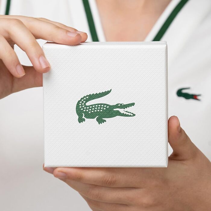 Браслет Lacoste MetroPole з застібкою-кнебелем. З візерунком petit piqué. Срібний, для чоловіків та жінок