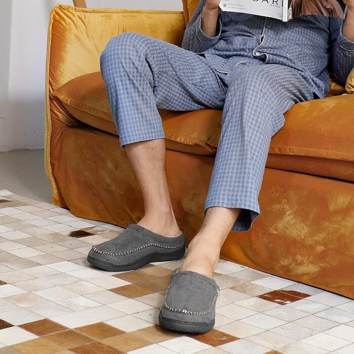 Чоловічі домашні тапочки Zigzagger з мікрозамші та піною з пам'яті, 42/43 EU, темно-сірий