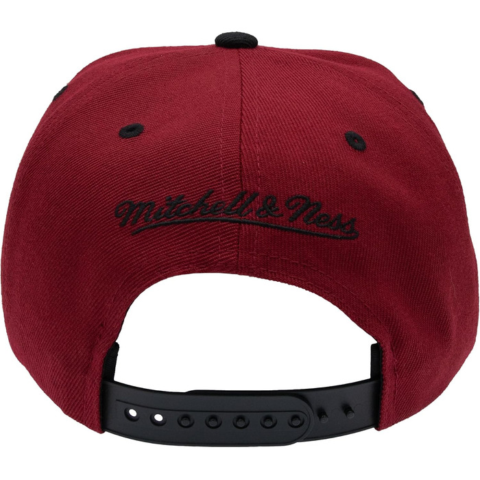 Кепка Mitchell & Ness 2 Tone Box Logo Burgundy-Black, бейсболка кепка snapback