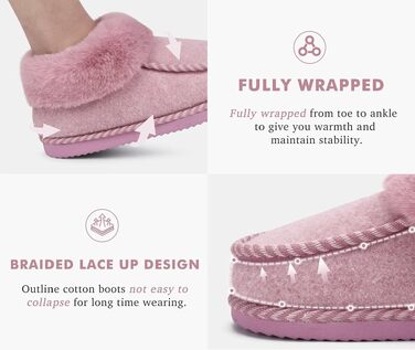 Жіночі зимові капці KuaiLu з хутряною підкладкою та анатомічною устілкою, рожеві, розмір 43 EU