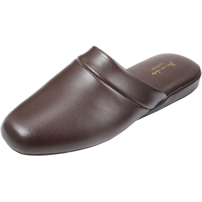 Чоловічі домашні тапочки Pamir з натуральної шкіри та піною з пам'яті (46 EU, широкі, коричневі)