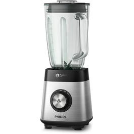Блендер Philips Standmixer 1000Вт, 2 л скляна чаша, ProBlend Crush, змінна швидкість, додаток HomeID, смузі-мейкер з чашею для напоїв (HR3573/90)