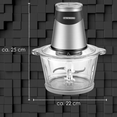 Електричний подрібнювач Multizerkleinerer Blitzhacker 500W 1,8L: універсальний кухонний комбайн для приготування дитячого харчування, горіхів, овочів, фруктів та м'яса. Скляна чаша.