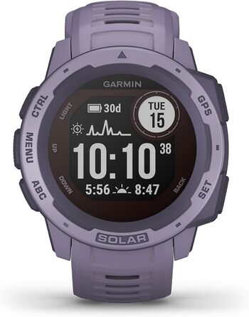 Garmin Instinct - водонепроникний GPS-годинник зі спортивними та фітнес-функціями. Вимірювання частоти серцевих скорочень на зап'ясті, фітнес-трекер та сповіщення зі смартфона. Різні моделі (Instinct Solar, Lila)