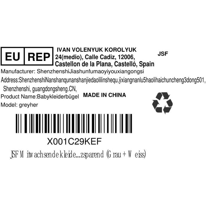 Набір дитячих вішалок JSF Mitwachsende, 20 шт. з бантиками, сірі та білі, для дитячого одягу, антиковзаючі, економія місця