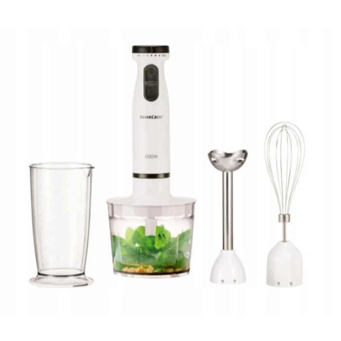Занурювальний блендер SilverCrest SSMS 600 F6, 600 Вт, білий