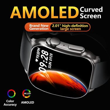 Смарт-годинник для жінок та чоловіків з AMOLED-дисплеєм 2.01