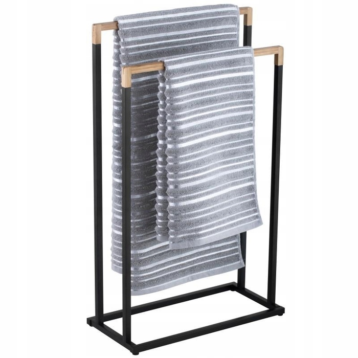 Підлоговий вішак-стійка для рушників у ванну кімнату, чорний, стиль лофт, YOKA
