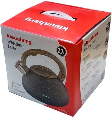 Чайник Klausberg з нержавіючої сталі з фляговим корпусом, 2.7 л (сірий)