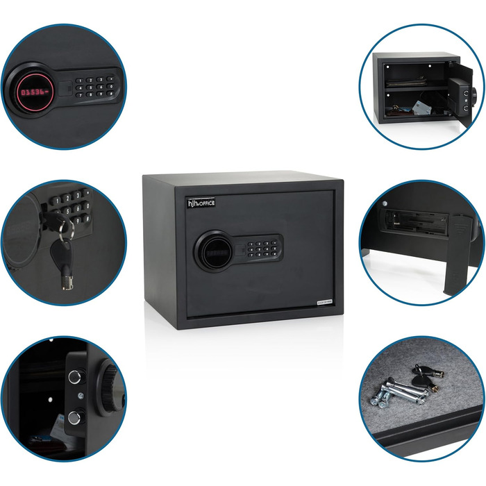 Сейф офісний Tresor COMPACT III, сталевий, чорний, з електронним замком, 20x31x20 см, 27 л