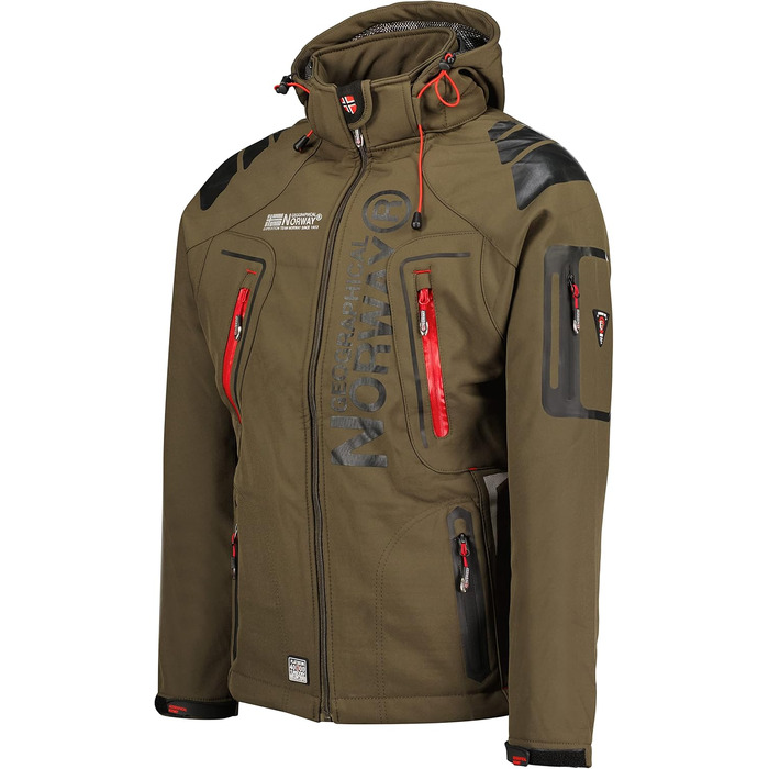 Чоловіча функціональна куртка для активного відпочинку Geographical Norway Tangata, колір хакі/червоний, розмір XXL