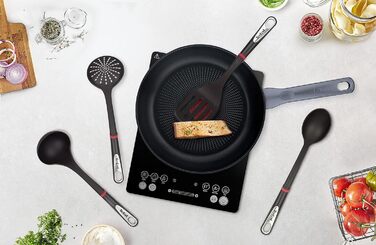 Набір кухонного приладдя Tefal Ingenio K206S4, чорний/червоний, нержавіюча сталь, 4 предмети, для посудомийної машини