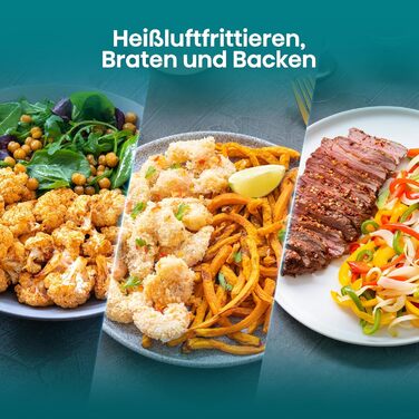 Фритюрниця без олії Hisense HAF2700DCD, 2700 Вт, 11 л, 8 програм, антипригарне покриття, дисплей, енергоефективна, SyncServe, чорна