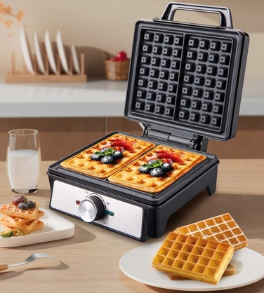 Вафельниця Teesa TSA3237 на 2 вафлі, 1600 Вт, корпус із нержавіючої сталі, регулювання потужності