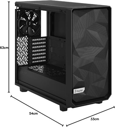 Корпус ПК Fractal Design Meshify 2 Lite White з прозорою панеллю з темпурованого скла, ATX, FD-C-MEL2A-04 (Чорний)