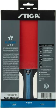 Набір для пінг-понгу STIGA Future для атакувальних гравців - 3 зірки - 5-шарове дерево, сертифіковані накладки STAR 3, технологія WRB - контроль, обертання та швидкість для точної гри